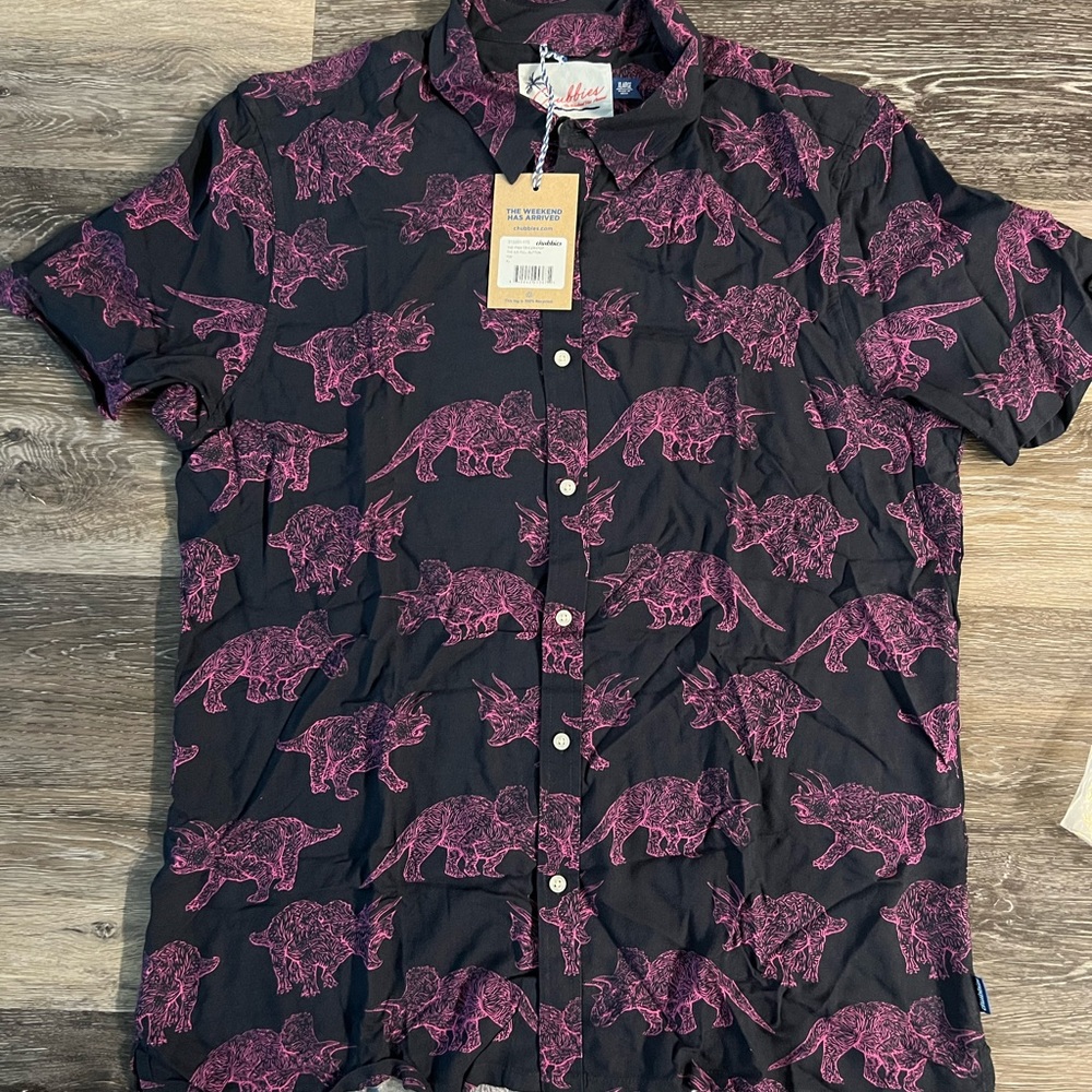 NWT black purple chubbies polo XL